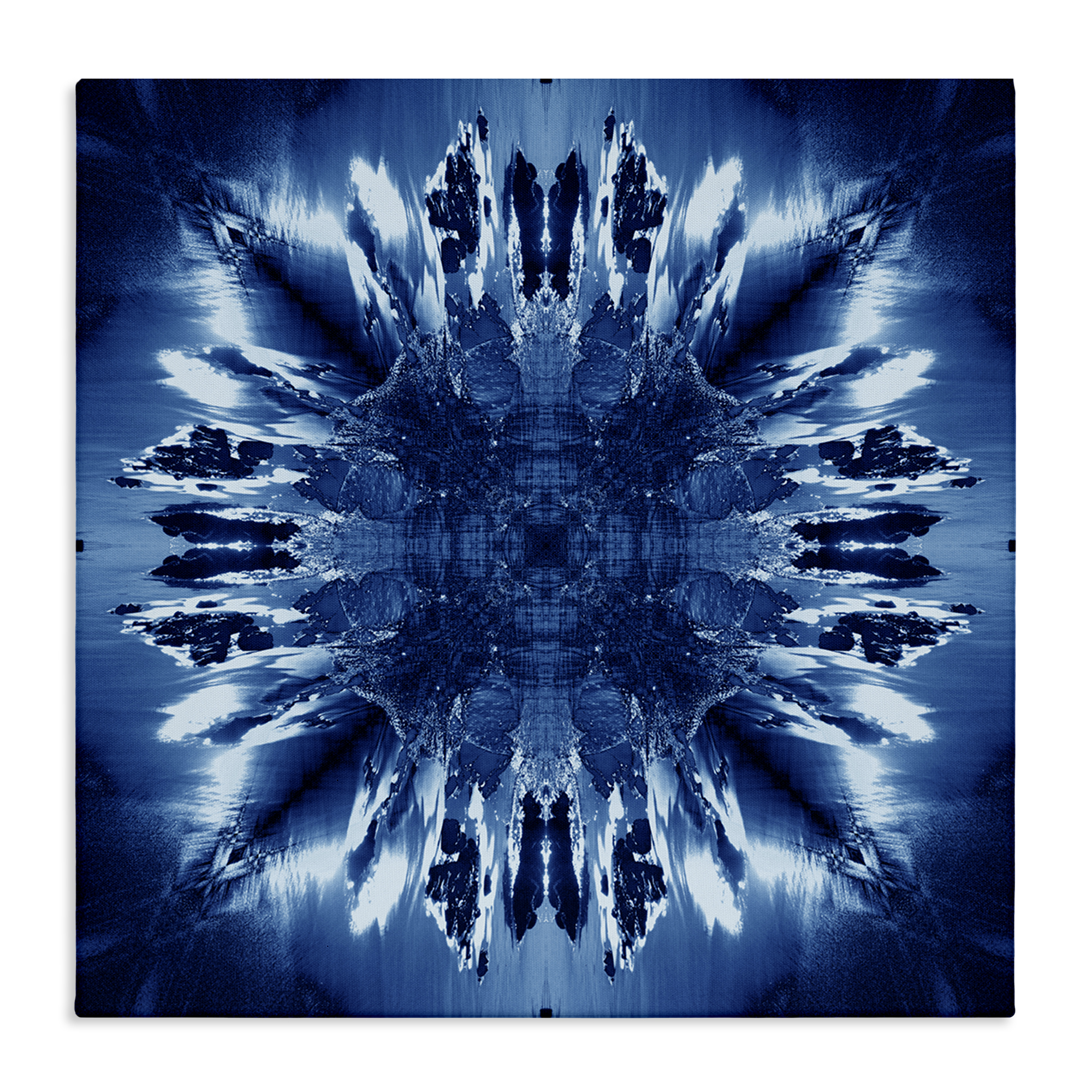 Stupell Industries Tie Dye Mirrored Shapes Abstract Painting Wrapped Canvas Art Print Wall Art, 24 x 24
