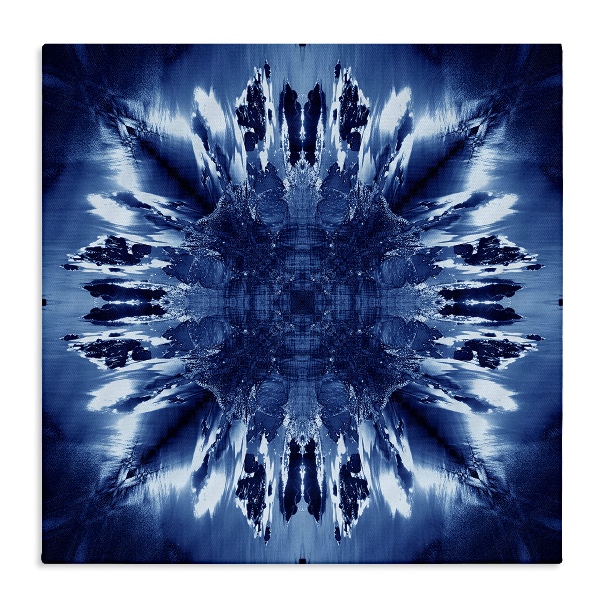 Stupell Industries Tie Dye Mirrored Shapes Abstract Painting Wrapped Canvas Art Print Wall Art, 30 x 30