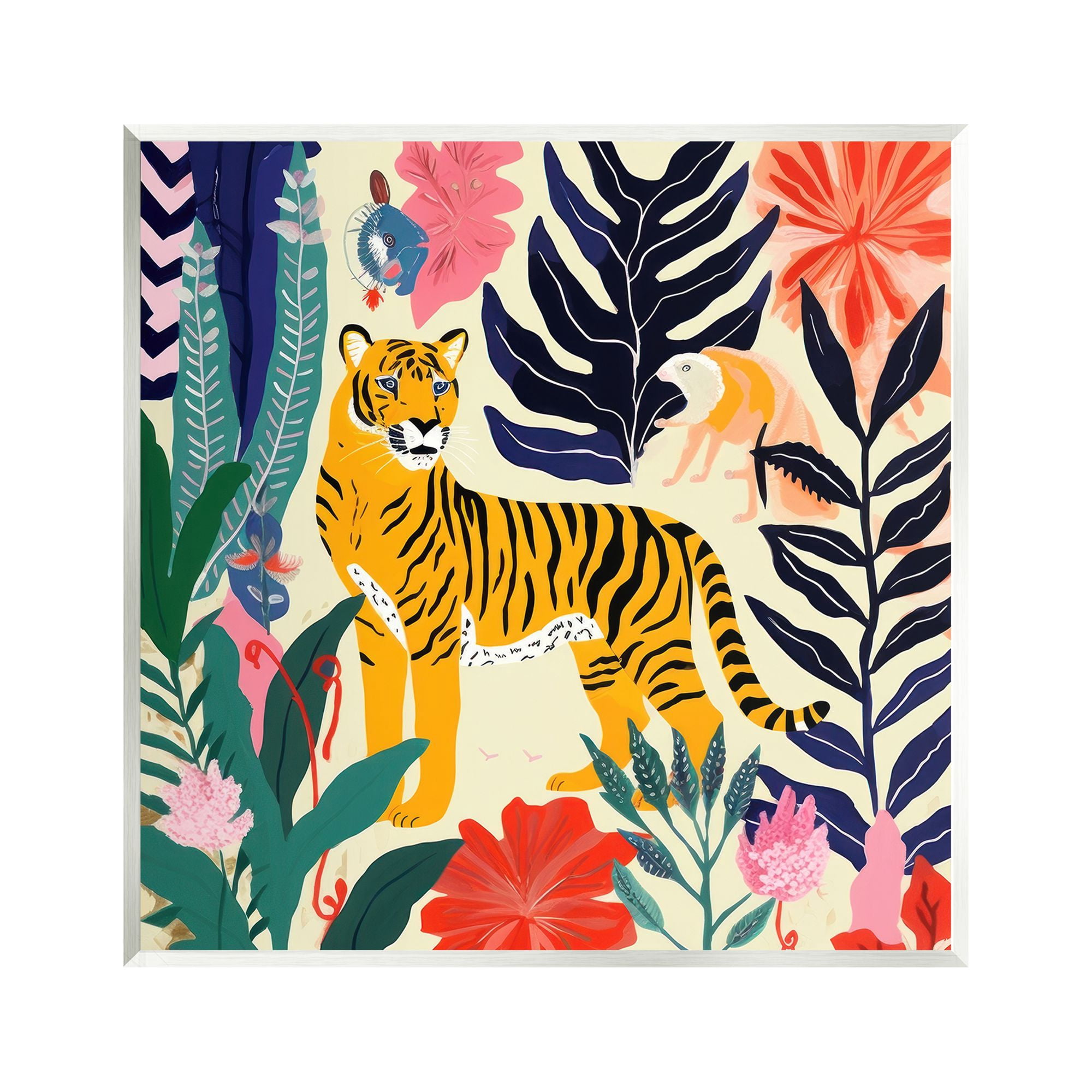 Stupell Industries Tiger & Abstract Creatures Animals & Insects Painting Unframed Art Print Wall Art, 12 x 12