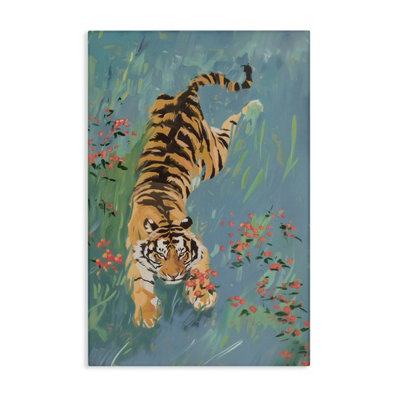 Stupell Industries Tiger Burning Bright Canvas Wall Art design by Amanda Tsoukanelis, 30 x 20