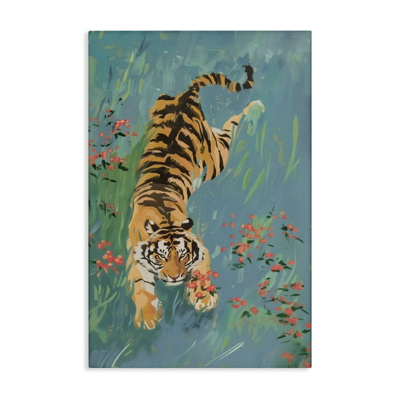 Stupell Industries Tiger Burning Bright Canvas Wall Art design by Amanda Tsoukanelis, 36 x 24