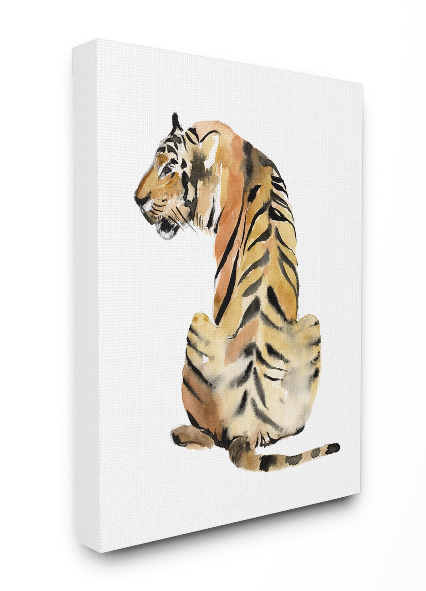 Stupell Industries Tiger Posture Animal Watercolor Painting Canvas Wall Art by Jennifer Goldberger