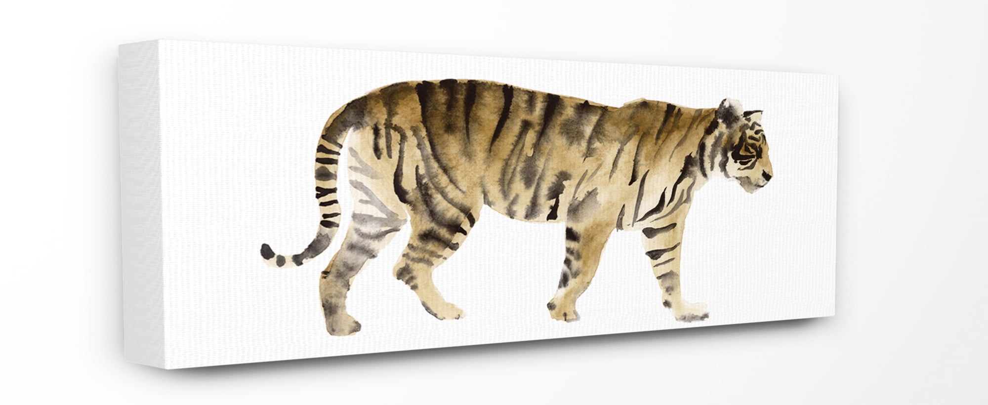 Stupell Industries Tiger Prowl Large Cat Animal Watercolor Painting Canvas Wall Art, 10 x 24, byVictoria Borges