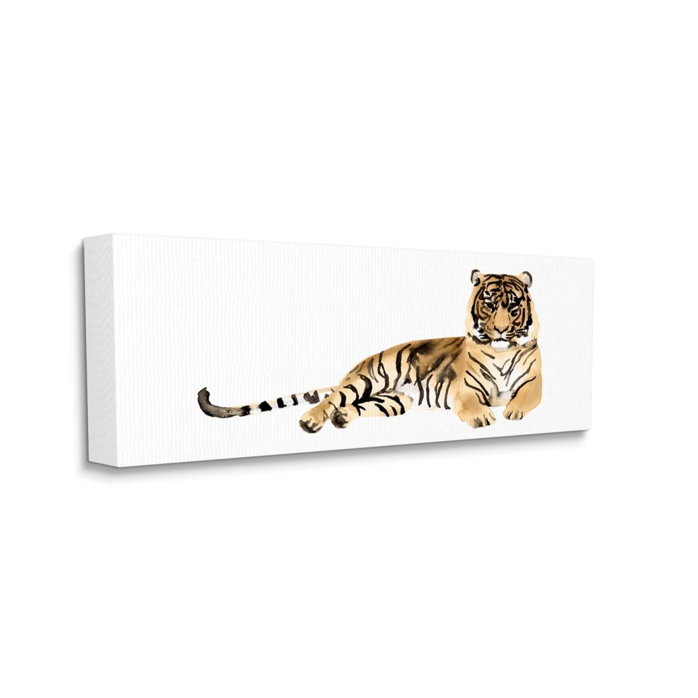 Stupell Industries Tiger Resting Orange Ink Watercolor Painting Canvas Wall Art by Victoria Borges