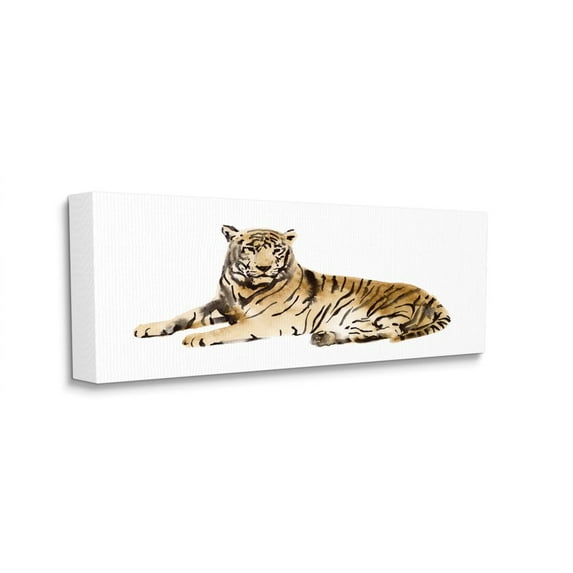 Stupell Industries Tiger Resting Orange Watercolor Ink Painting Canvas Wall Art by Victoria Borges
