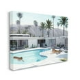 thumbnail image 1 of Stupell Industries Tiger Summer Swimming Pool Modern House Palm Trees Canvas Wall Art Design by Urban Road, 24" x 30", 1 of 6