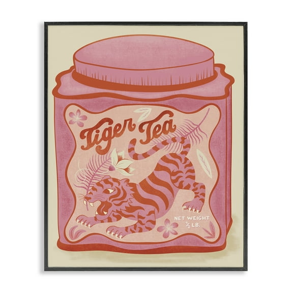Stupell Industries Tiger Tea Traditional Style Food & Beverage Painting Black Framed Art Print Wall Art, 11 x 14