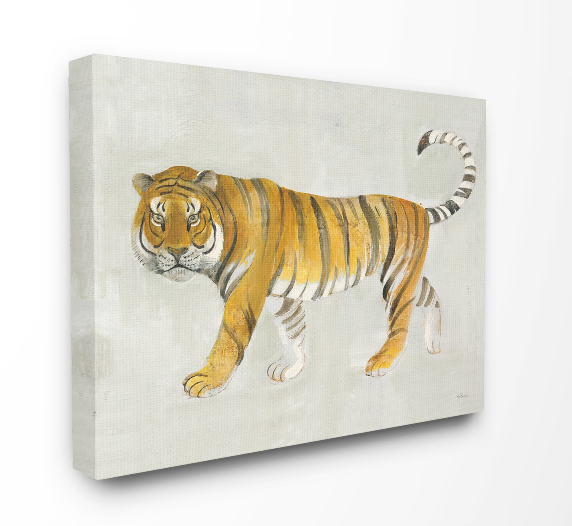 Stupell Industries Tiger Walk Large Cat Animal Watercolor Painting Canvas Wall Art, 30 x 40, byMiranda Thomas