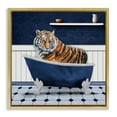 thumbnail image 1 of Stupell Industries Tiger in Blue Bathroom Bath & Laundry Painting Gold Floater Framed Canvas Art Print Wall Art, 25 x 25, 1 of 10