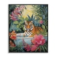 thumbnail image 1 of Stupell Industries Tiger in Luxurious Bath Animals Painting Black Framed Art Print Wall Art, 16 x 20, 1 of 8