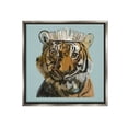 thumbnail image 1 of Stupell Industries Tiger in Tiara Portrait Animals & Insects Painting Gray Floater Framed Canvas Art Print Wall Art, 18 x 18, 1 of 10