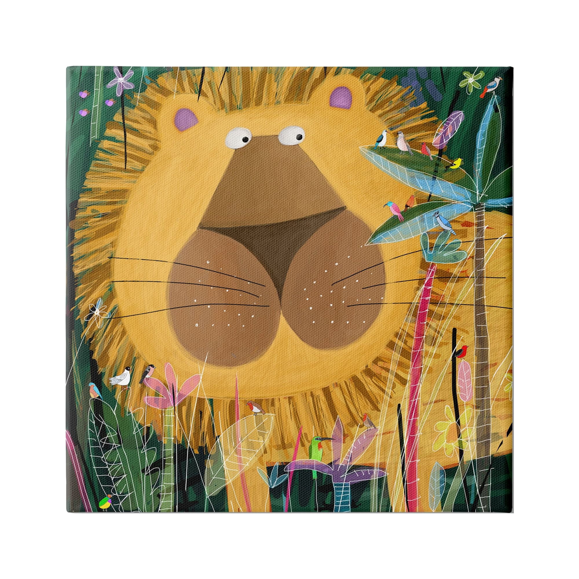 Stupell Industries Tiger in Tropical Jungle Kids' Safari Animal, 30 x 30,Design by Carla Daly