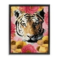 thumbnail image 1 of Stupell Industries Tiger on Dahlia Florals Animals Painting Black Floater Framed Canvas Art Print Wall Art, 17 x 21, 1 of 10