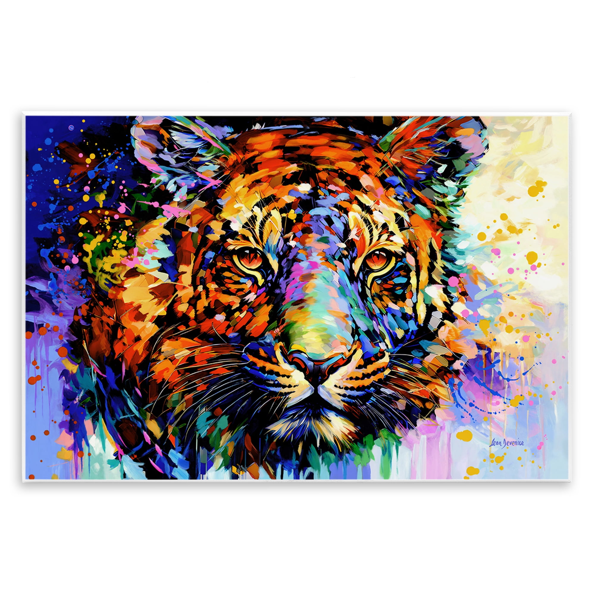 Stupell Industries Tiger's Wild Wonder Animals & Insects Painting Unframed Art Print Wall Art, 19 x 13