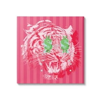 Stupell Industries Tiger with Dollar Symbol Animals & Insects Painting Gallery Wrapped Canvas Art Print Wall Art, 17 x 17