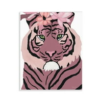 Stupell Industries Tiger with Pink Blooms Animals & Insects Painting Unframed Art Print Wall Art, 11 x 14