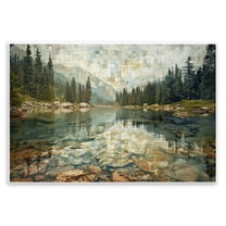 Stupell Industries Tiled Mountain Landscape Landscape & Nature Painting Unframed Art Print Wall Art, 15 x 10