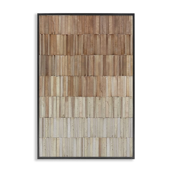 Stupell Industries Tiled Terracotta Wall Black Framed Giclee Art design by Flora Kouta, 30 x 20
