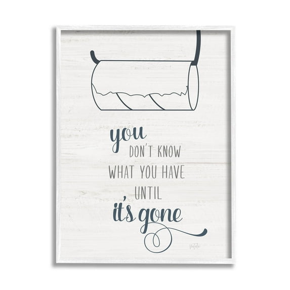 Stupell Industries Till It's Gone Bathroom Phrase Graphic Art White Framed Art Print Wall Art, Design by Natalie Carpentieri