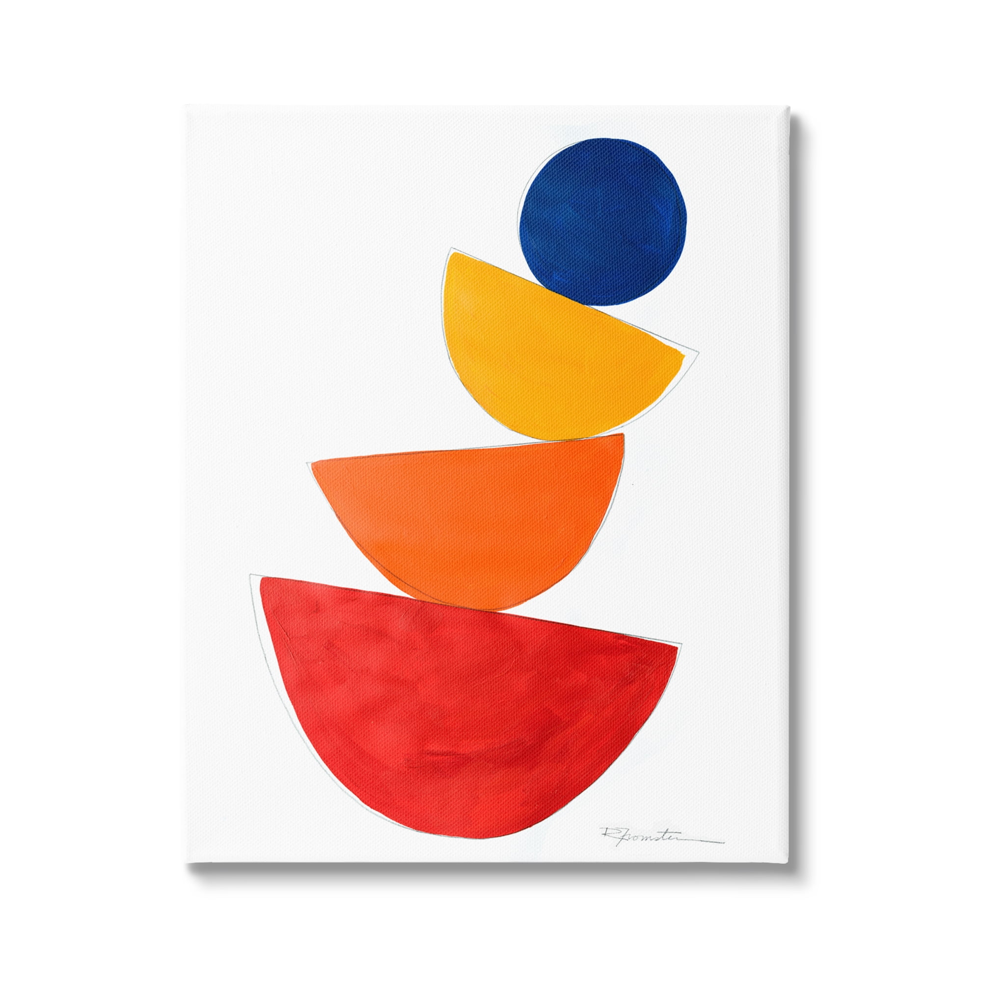 Stupell Industries Tilting Balancing Shapes Abstract Painting Gallery Wrapped Canvas Art Print Wall Art, 36 x 48