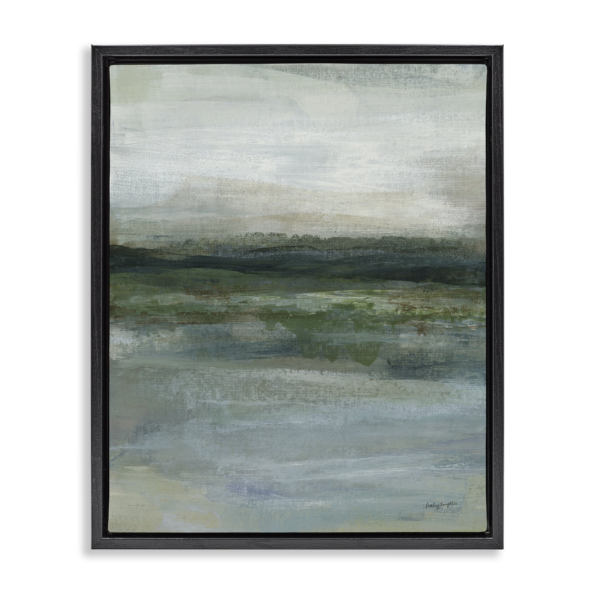 Stupell Industries Time Lapse Abstraction Abstract Painting Black Floater Framed Canvas Art Print Wall Art, 25 x 31