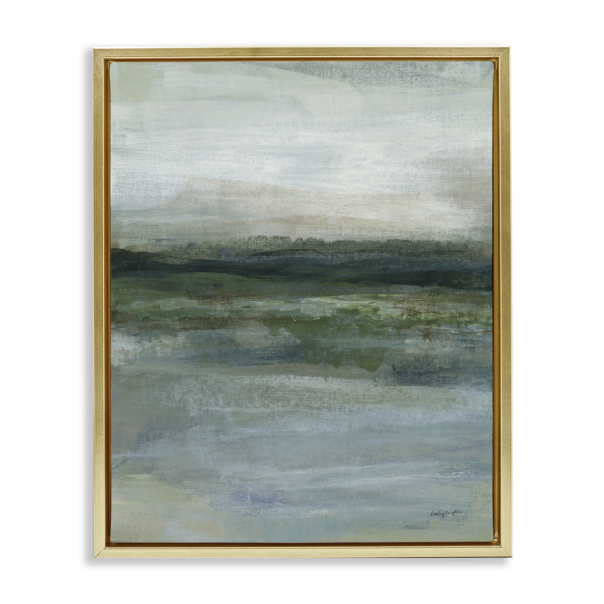 Stupell Industries Time Lapse Abstraction Abstract Painting Gold Floater Framed Canvas Art Print Wall Art, 17 x 21