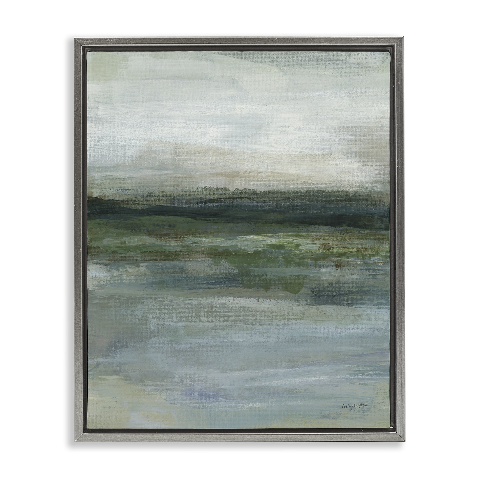 Stupell Industries Time Lapse Abstraction Abstract Painting Gray Floater Framed Canvas Art Print Wall Art, 17 x 21