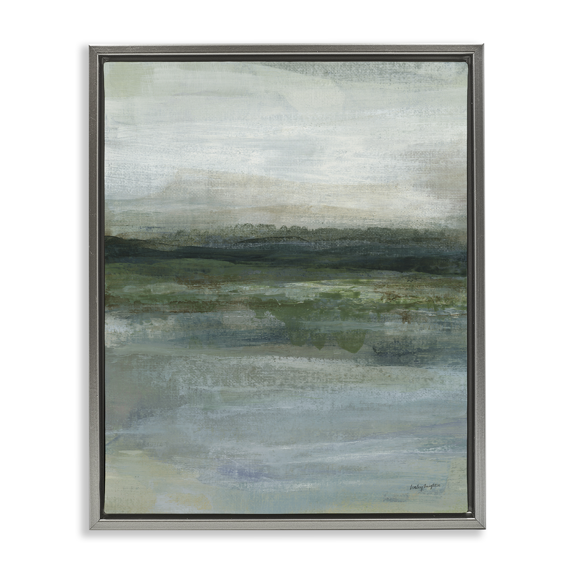 Stupell Industries Time Lapse Abstraction Abstract Painting Gray Floater Framed Canvas Art Print Wall Art, 25 x 31
