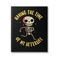 thumbnail image 1 of Stupell Industries Time Of My Afterlife Witty Skeleton Smiling Sparkles Canvas Wall Art, 24 x 30, Design by Michael Buxton, 1 of 5