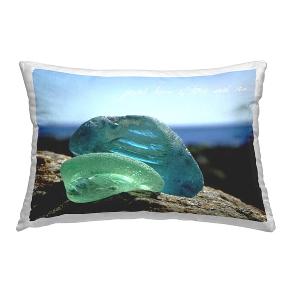 Stupell Industries Time & Sea Phrase Decorative Printed Throw Pillow Design by GraffiTee Studios