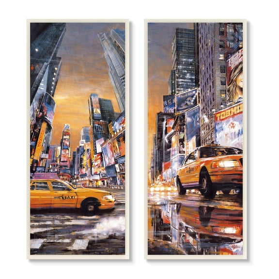 Stupell Industries Time Square New York City Taxi Urban Cityscape Wall Plaque by Matthew Daniels