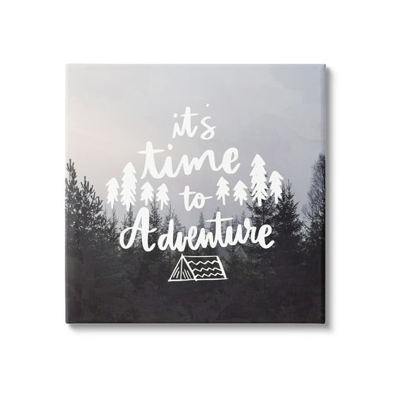 Stupell Industries Time To Adventure Woodlands Camping Tent Calligraphy Accent Canvas Wall Art, 36 x 36, Design by Ann Bailey