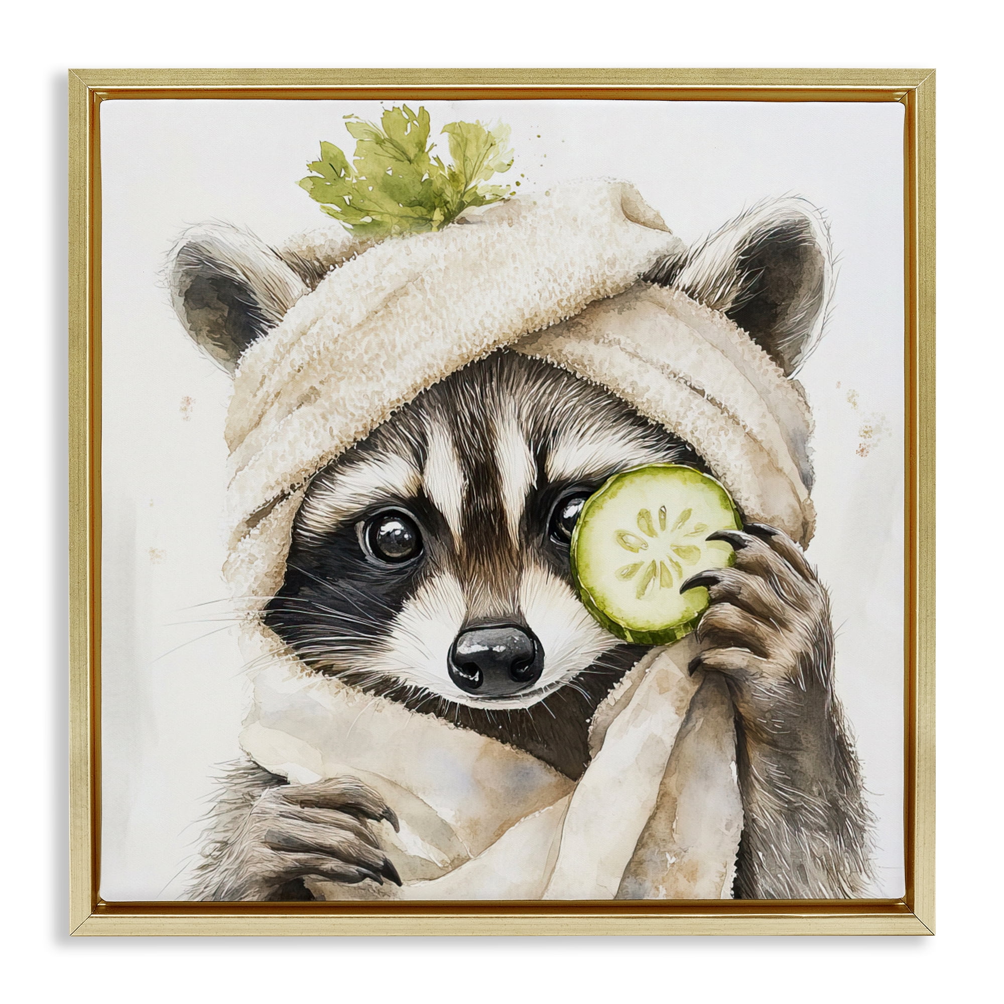 Stupell Industries Time To Depuff Self Care Gold Framed Floater Canvas Wall Art, design by Tina LeCour