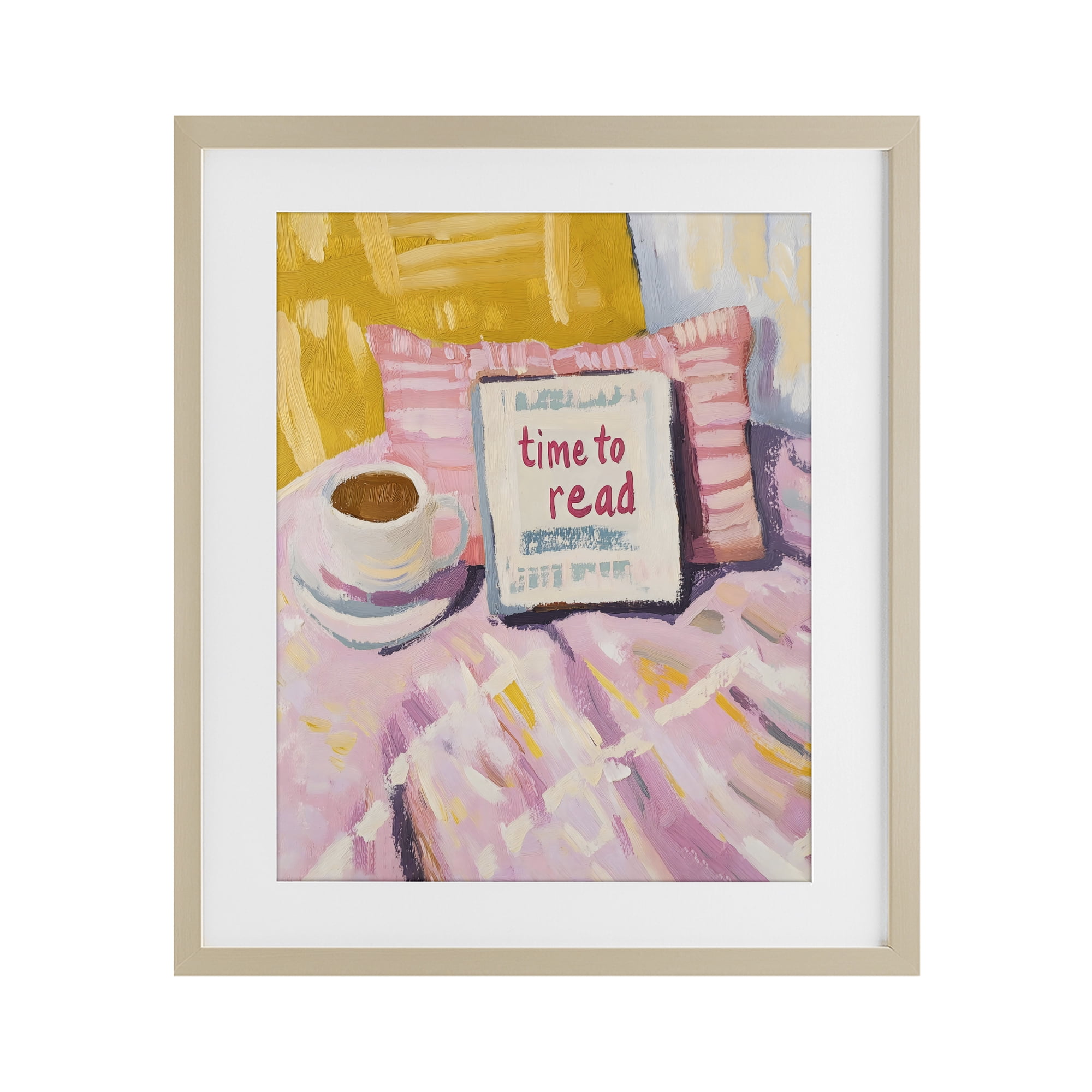 Stupell Industries Time To Read in Morning Birch Framed Print Under Glass, design by The Prints Vibe