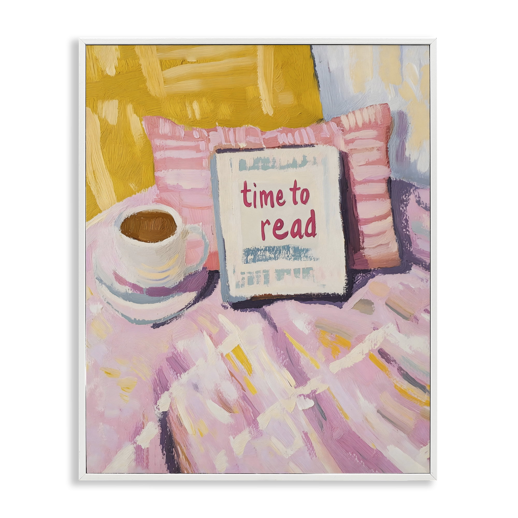 Stupell Industries Time To Read in Morning White Framed Giclee Art, design by The Prints Vibe