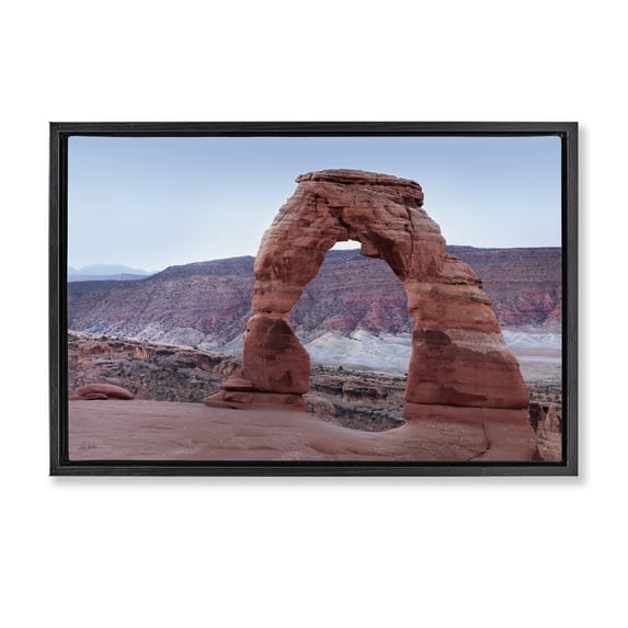 Stupell Industries Traditional Time's Sculpture Delicate Arch Black Floating Frame Canvas Art, 25 x 17, by Lori Deiter