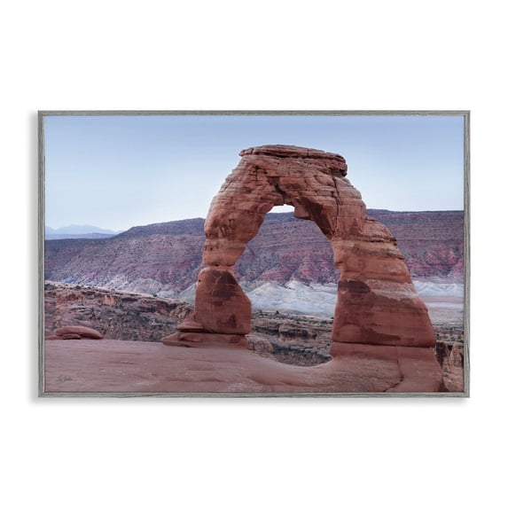 Stupell Industries Traditional Time's Sculpture Delicate Arch Gray Framed Giclee Art, 24 x 16, by Lori Deiter