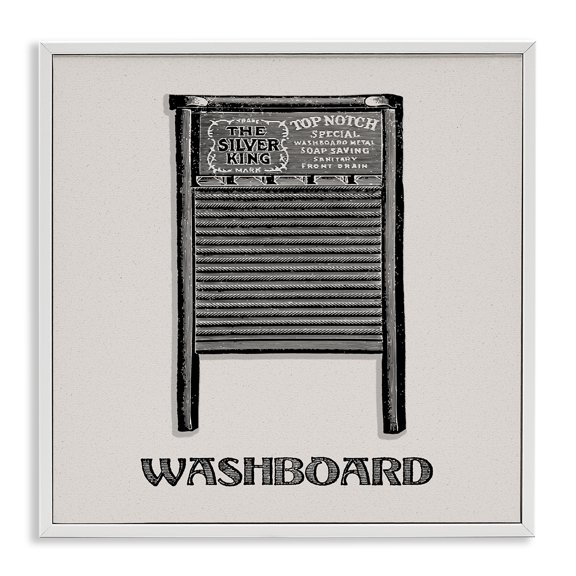 Stupell Industries Timeless Antique Washboard Country Charm Painting White Framed Art Print Wall Art, 24 x 24