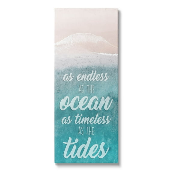 Stupell Industries Timeless As Tides Beach Quote Graphic Art Gallery Wrapped Canvas Print Wall Art, Design by Marcus Prime
