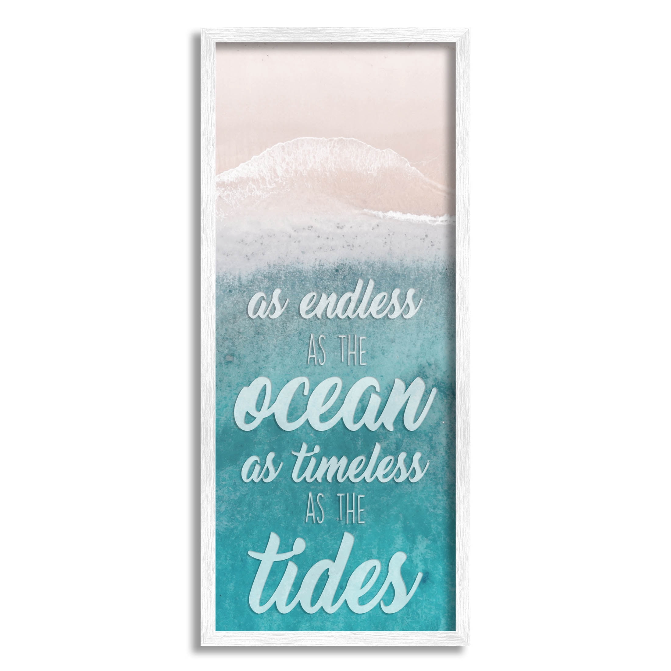 Stupell Industries Timeless As Tides Beach Quote Graphic Art White Framed Art Print Wall Art, Design by Marcus Prime