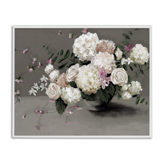 Stupell Industries Timeless Blooms Bouquet White Framed Giclee Art design by Hannah Dawson, 24 x 30