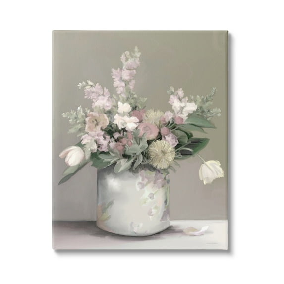 Stupell Industries Timeless Flower Bouquet Assorted Blossoms Patterned Vase Painting Gallery Wrapped Canvas Print Wall Art, Design by Kamdon Kreations