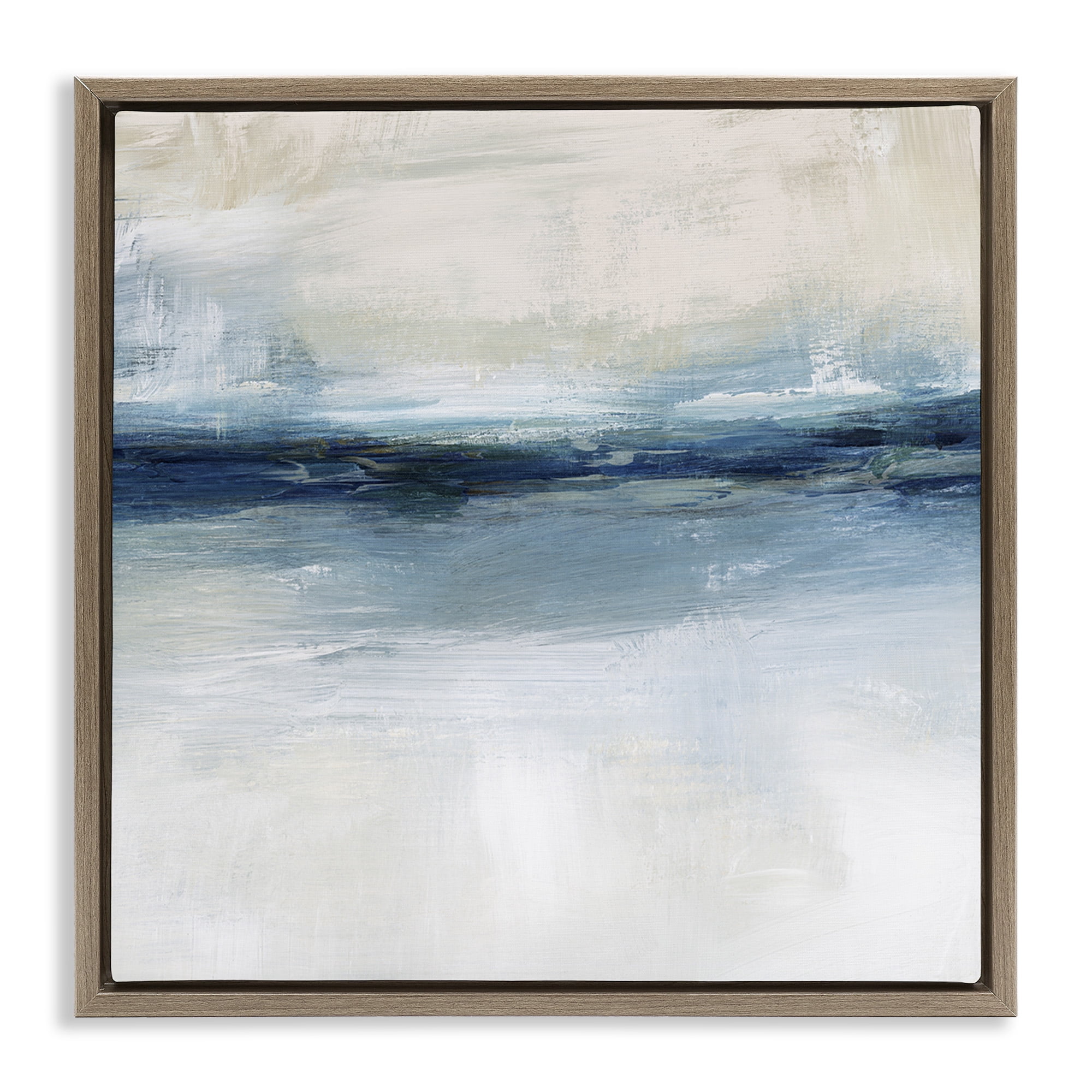 Stupell Industries Timeless Nautical Gloomy Sea Abstract Abstract Painting Brown Floater Framed Canvas Art Print Wall Art, 25 x 25