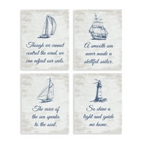 Stupell Industries Timeless Nautical Phrases Nautical & Beach Painting Unframed Art Print Wall Art, 11 x 14, Set of 4