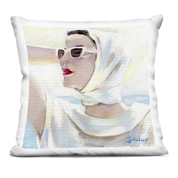 Stupell Industries Timeless Stylish White Sunglasses Decorative Printed Throw Pillow, design by Mary Sparrow