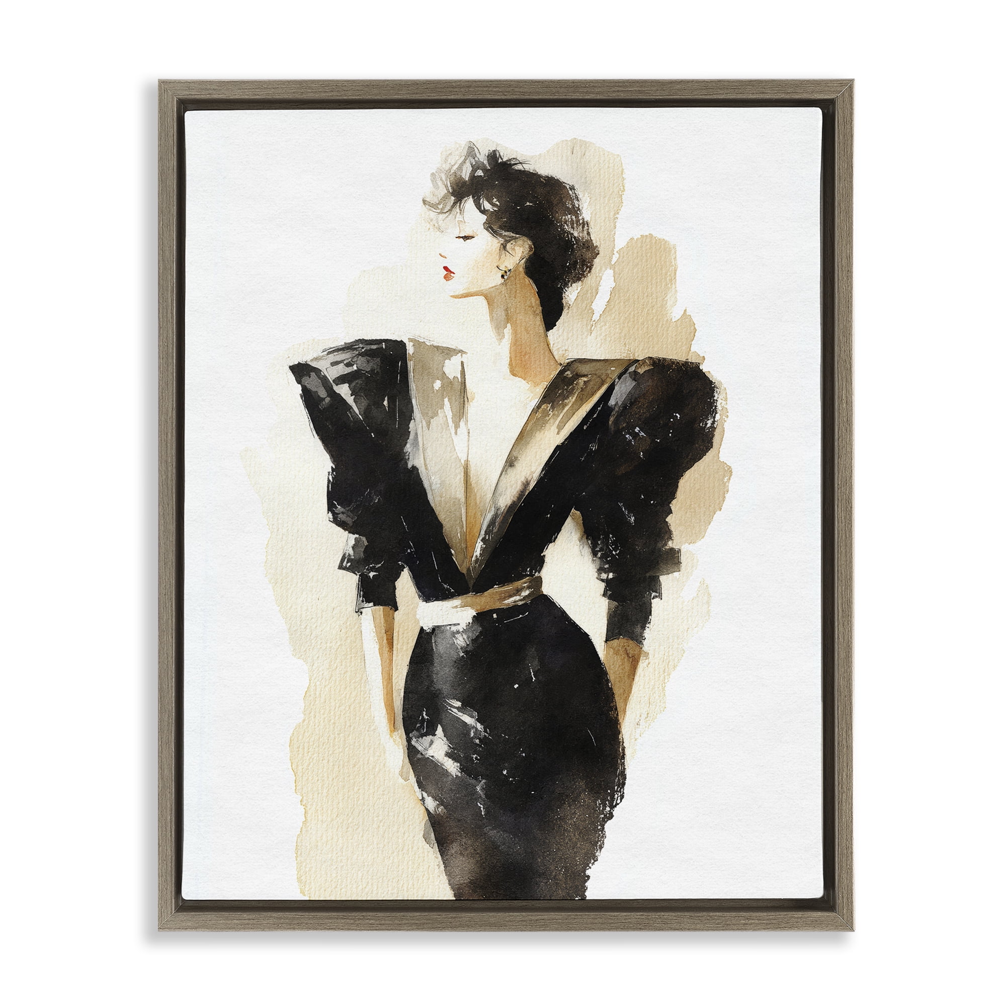 Stupell Industries Timeless Velvet Attitude Brown Framed Floater Canvas Wall Art, design by Svetlana Aleynikova