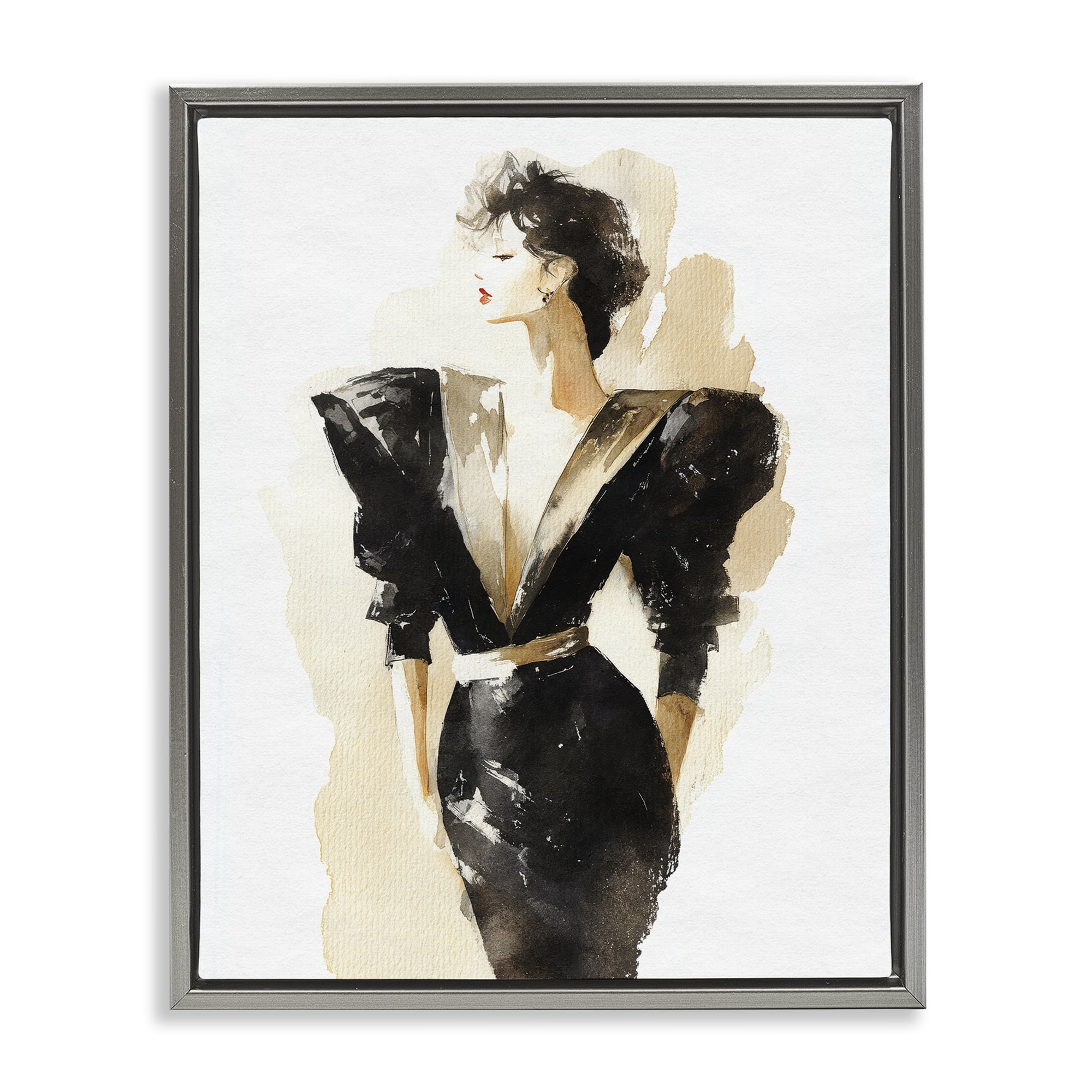 Stupell Industries Timeless Velvet Attitude Gray Framed Floater Canvas Wall Art, design by Svetlana Aleynikova