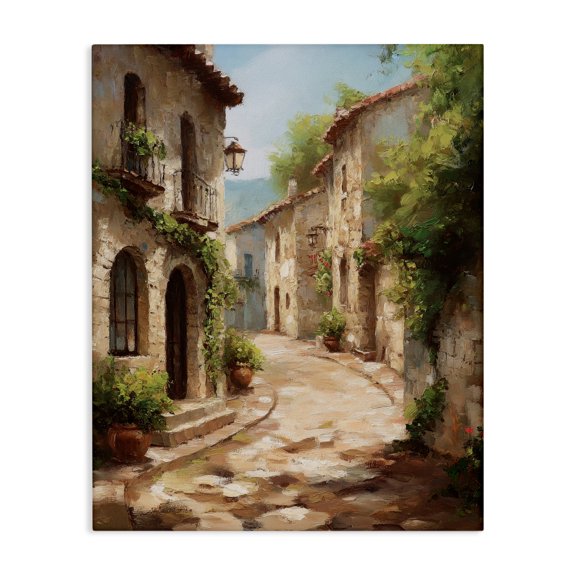 Stupell Industries Timeless Village Pathway Canvas Wall Art design by Petal Prints Design, 40 x 30