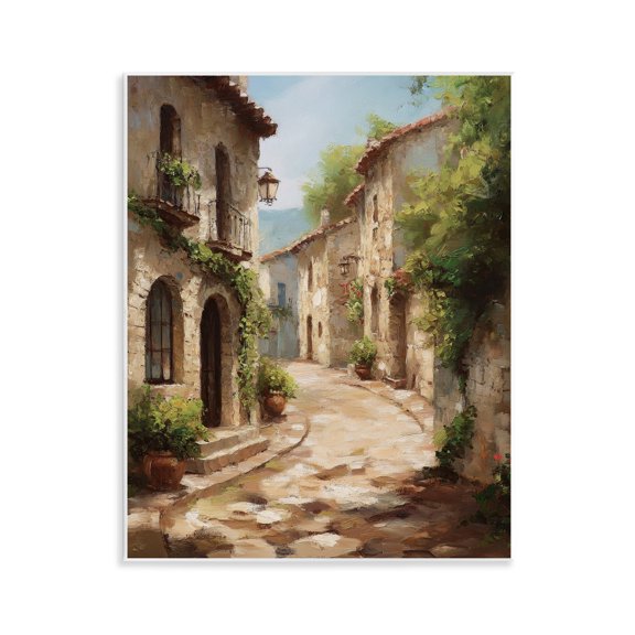 Stupell Industries Timeless Village Pathway Wall Plaque Art design by Petal Prints Design, 14 x 11