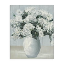 Stupell Industries Timeless White Flower Vase Floral Painting Wrapped Canvas Canvas Art Print Wall Art, 16 x 20